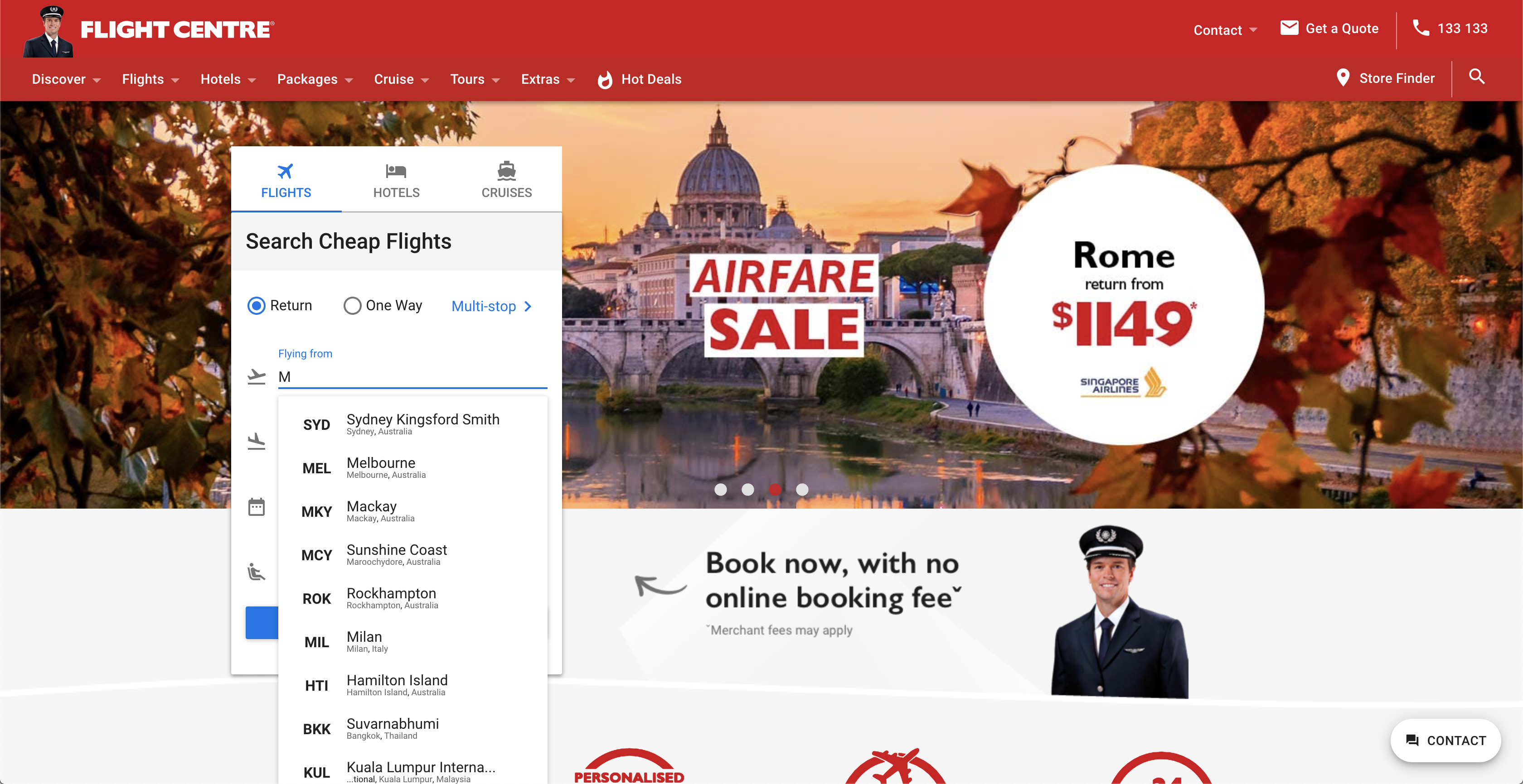 Image of Flight Centre Search Tool 2