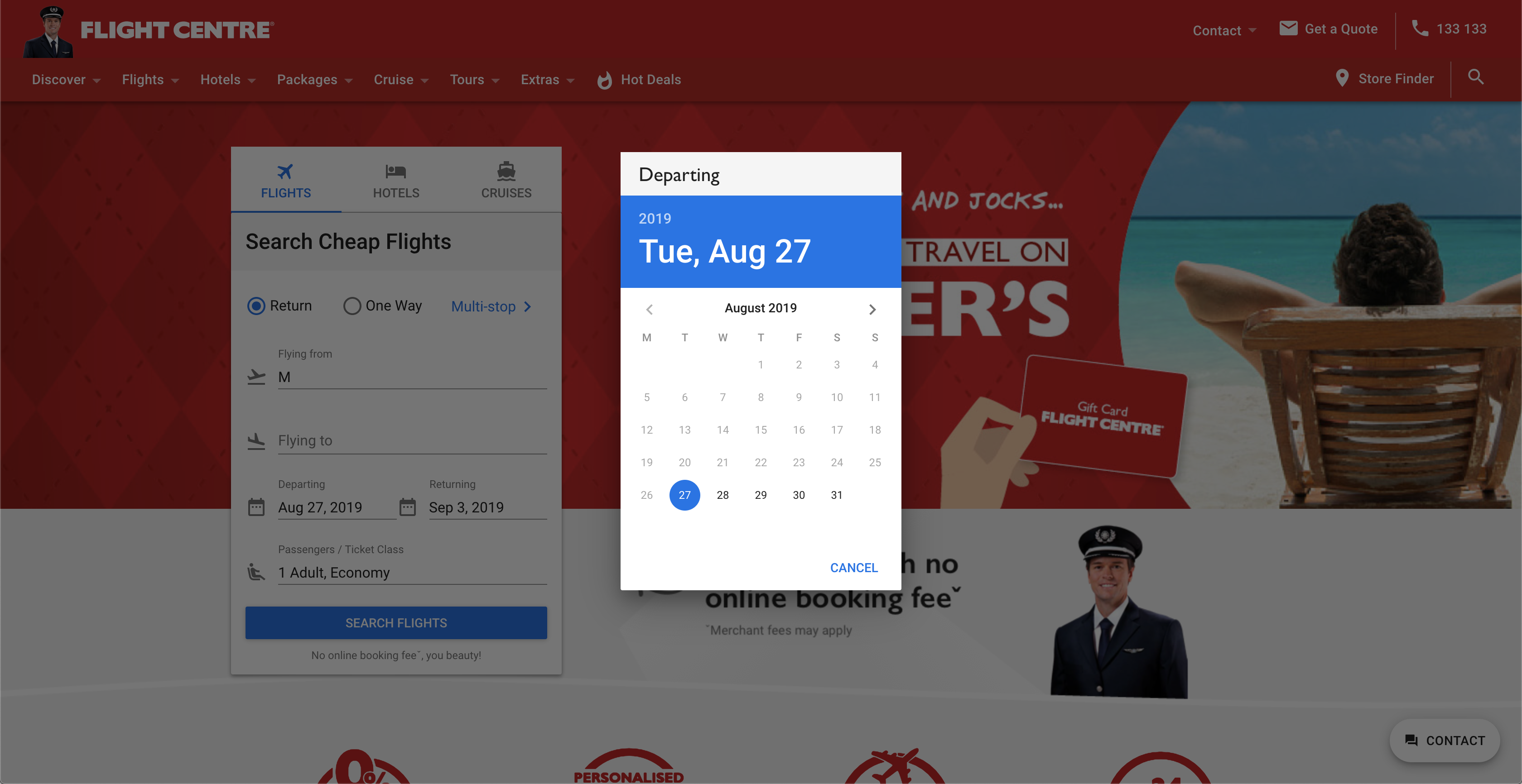Image of Flight Centre Search Tool 3