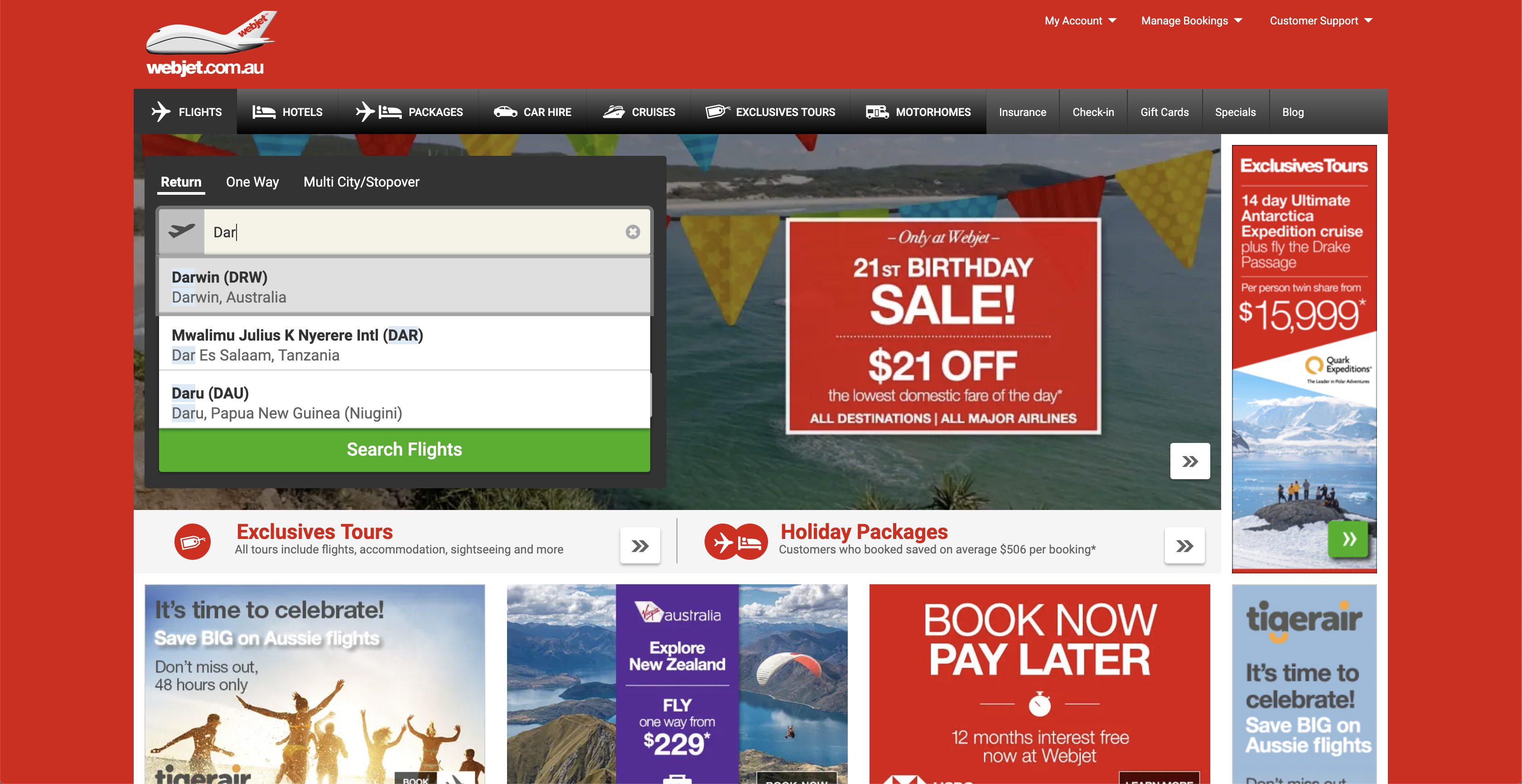 Image of Webjet Search Tool 2