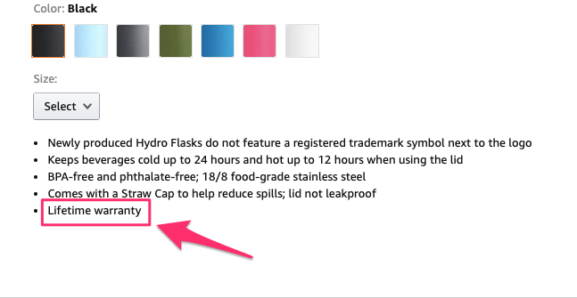 product detail page example