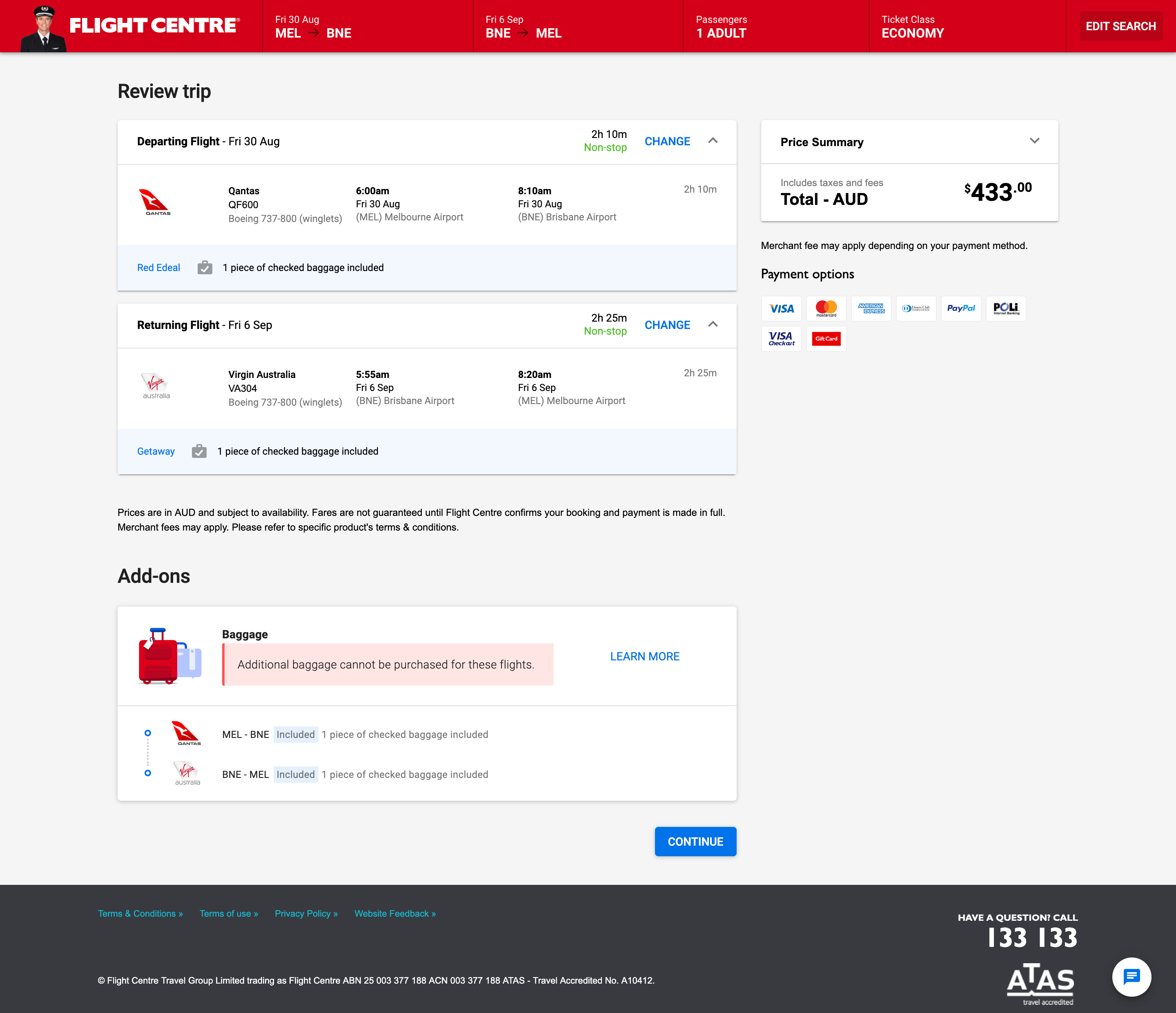 Image of secure.flightcentre.com .au ZQ12 resultsLaptop with HiDPI screen 1
